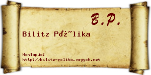 Bilitz Pólika névjegykártya